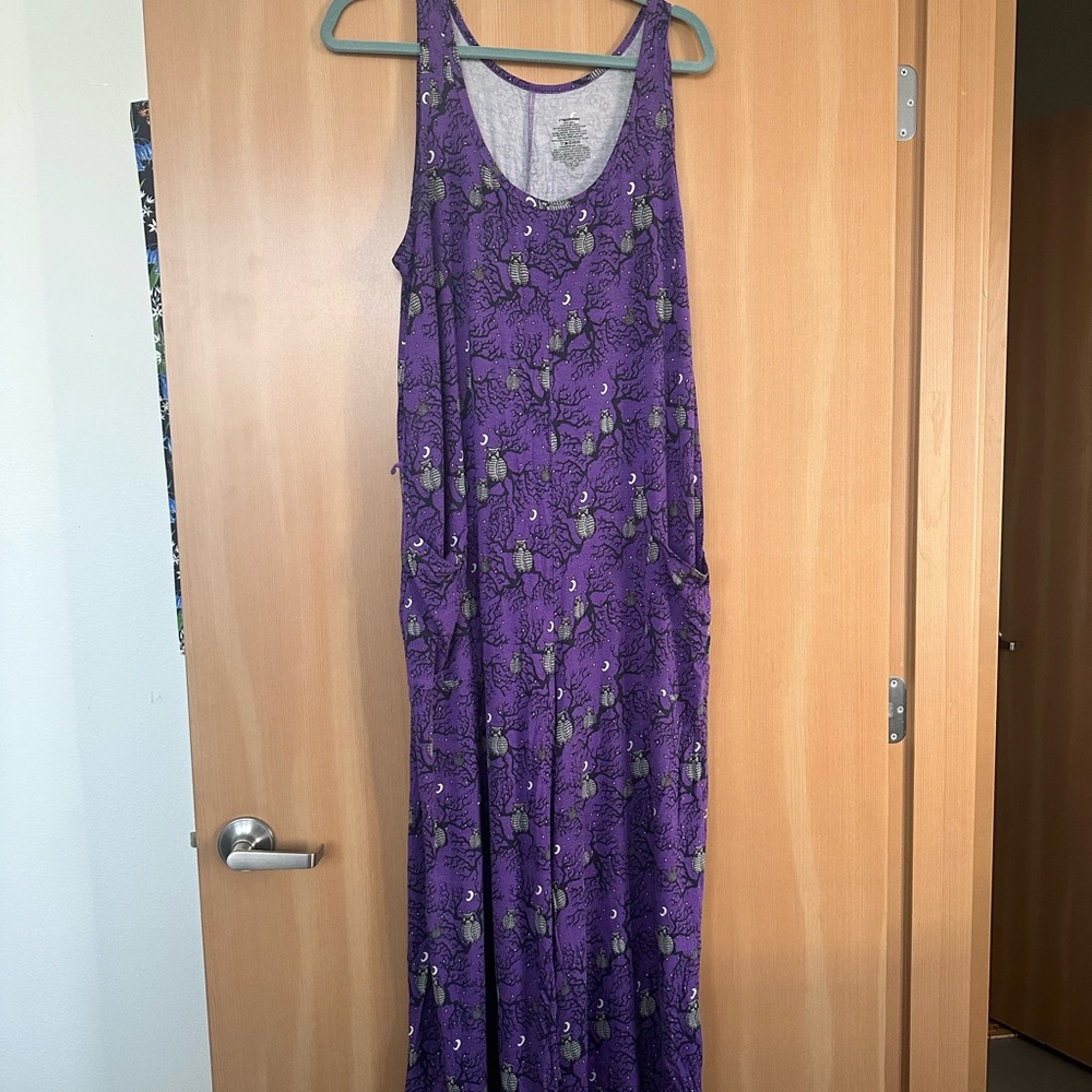 Purple Me Undie Owl Jumper Jump suit wide leg with pockets Glow in the Dark